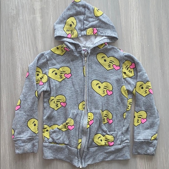 Flowers by Zoe Heart Emoji Zip-up Hoodie - Picture 1 of 4